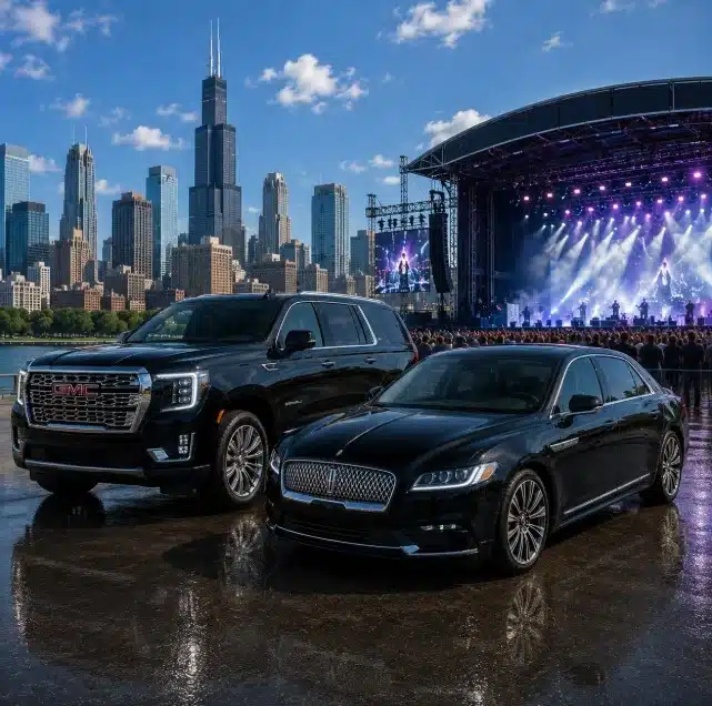 Private concert chauffeur transportation in Chicago